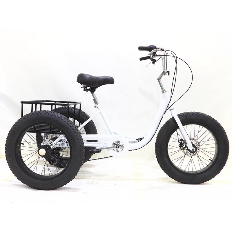20inch ファットタイヤ 7 スピード三輪車人力ペダル雪三輪車大人高齢者野菜バスケット車の大量卸売|undefined