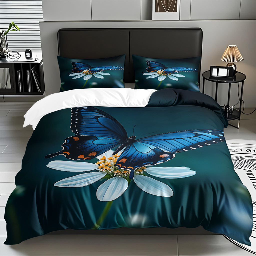 Butterfly series digital print edredón comercio electrónico transfronterizo preferido fuente fábrica adaptada modo TEMU / JIT