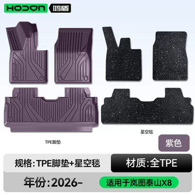 for Lantu Taishan X8 Floor: Modelə uyğun ayaqaltı - lantu-taishan-x8-26-models-double-layer-foot-pad-purple-tpe-black-starry-sky-blanket-starry-sky-cover