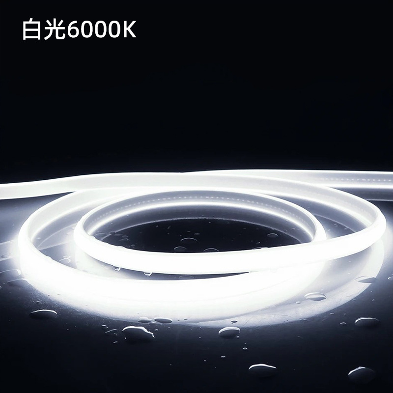 Tira de luz cob tira de luz led 220V sin estroboscopio de silicona tipo de línea sala de estar techo autoadhesivo flexible impermeable de alta presión al aire libre