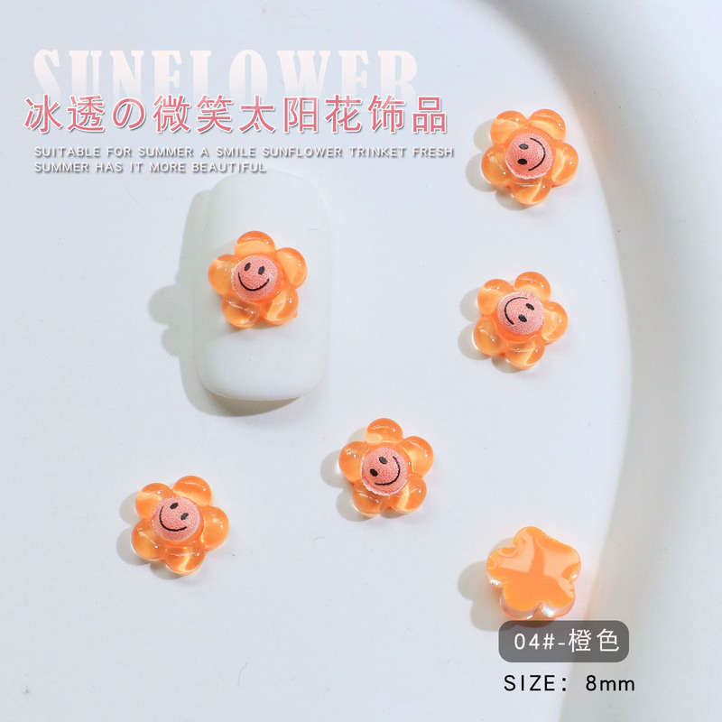 ネイルアート氷透太陽花小物樹脂清新笑顔花混色五弁小花爪装飾卸売り|undefined