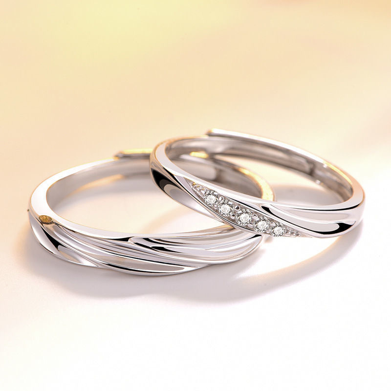 Partnerringe Mit Sternenhimmel Design Versilbert Für Paare_voghion.com