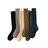 Шерстяные зимние высокие сапоги, флисовые демисезонные кашемировые гольфы, увеличенная толщина, высокая талия