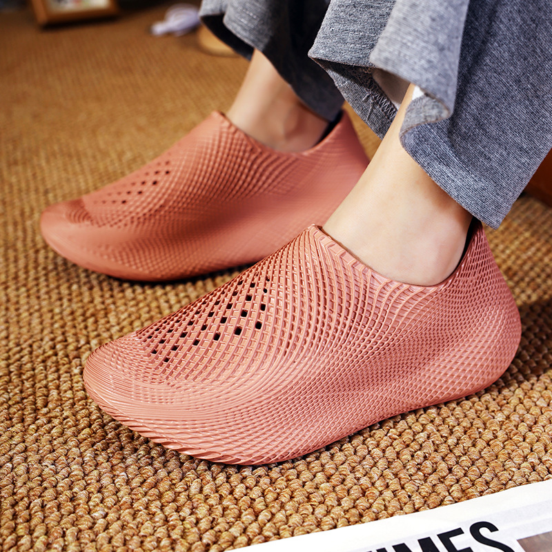 Women's Top Quality Solid Color Striped Clogs For Summer Wear, Casual Non-slip Closed-toe Slippers With A Cushioned Feel, Outdoor_voghion.com