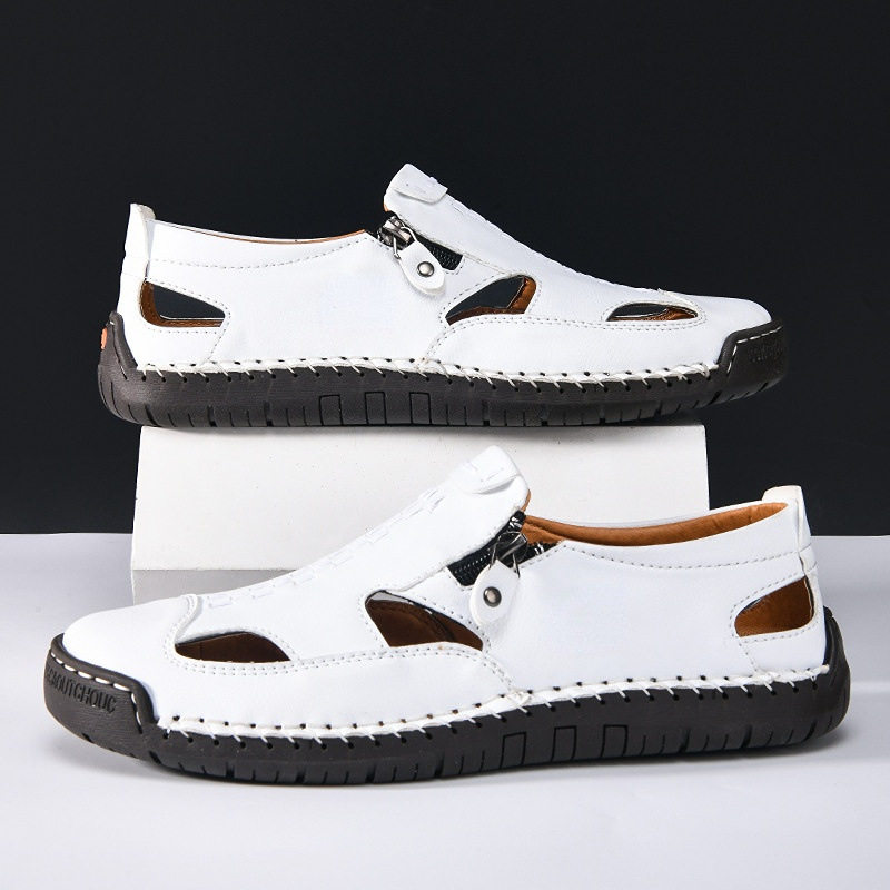Dép sandal nam bít mũi thoáng khí chống trượt, cỡ lớn đi biển — T2518 trắng, T2518 vàng, T2518 xanh, T2518 đen chi tiết 3