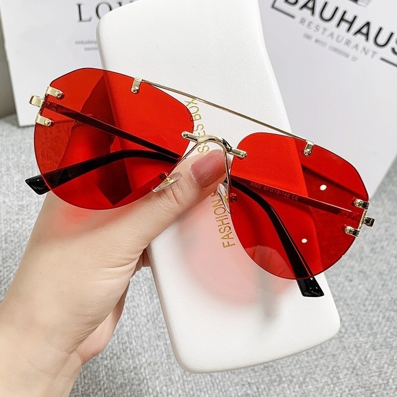Toad-Shaped Sunglasses, Fashionable Ins-Style Frameless Sunglasses, Anti-Uv Sunshade Sunglasses for Beach Photography