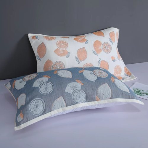 Adult 4-layer gauze pillowcase minimalist style cream single pillowcase