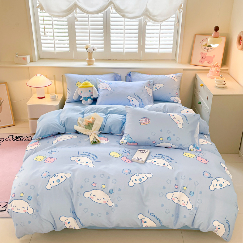 サンリオ ボックスシーツ 4点セット 寮 3点セット 家庭用寝具セット ベッドシーツ 掛け布団カバー ベッドバッグ 卸売代理店