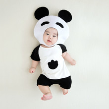 百天宝宝拍照摄影服装新款影楼造型童装男女婴儿写真熊猫墩墩衣服