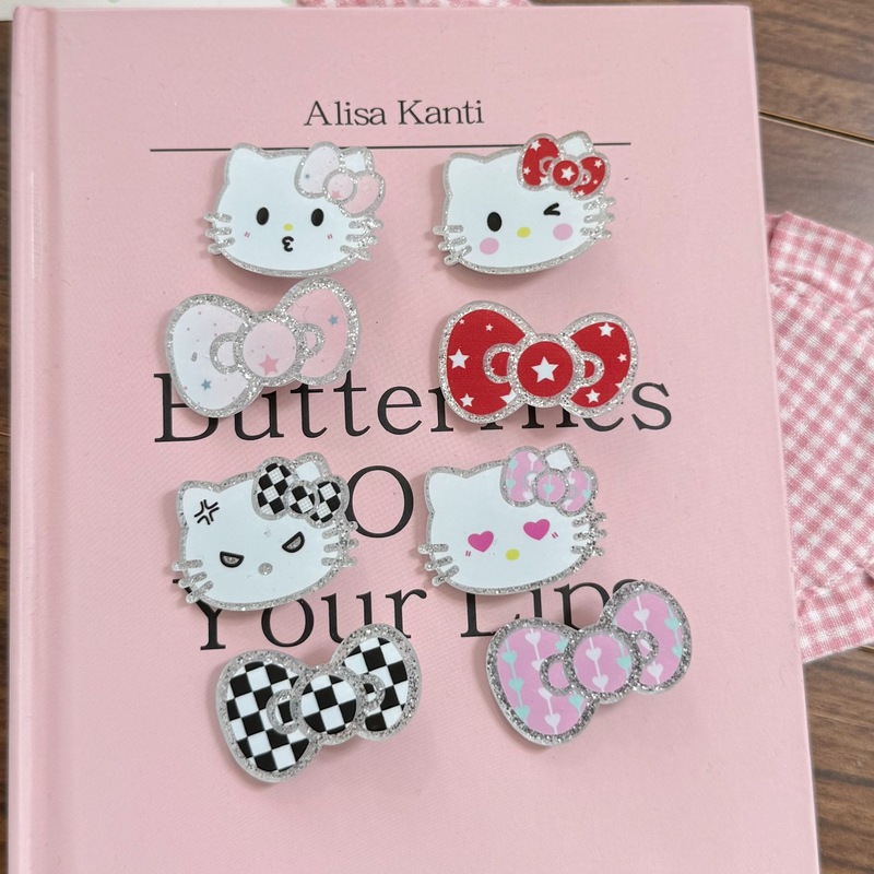小さな KT 猫表現ヘアピンかわいい薄いグリッター学生前髪ヘアピン漫画帽子新しいカモノハシクリップヘアピン|undefined