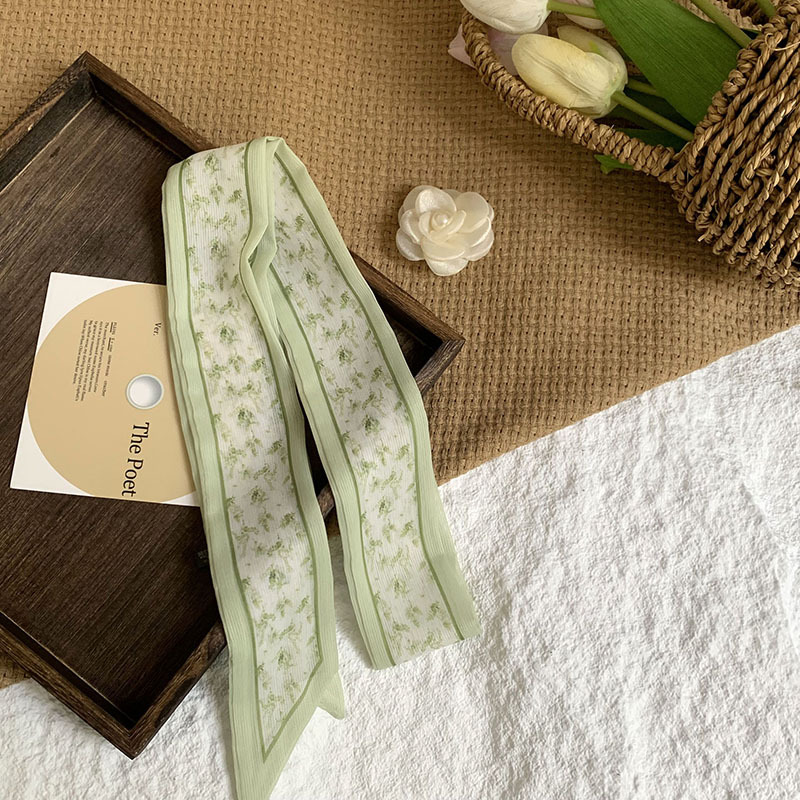 Bufanda de seda, bufanda pequeña de moda de alta gama, flor de todo fósforo, clip tridimensional, decoración de flores, serpentín, diadema