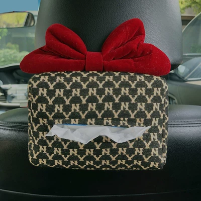 Car Tissue Box Hanging Car tissue box/set - red-bow-yn-tissue-box-tissue-not-included