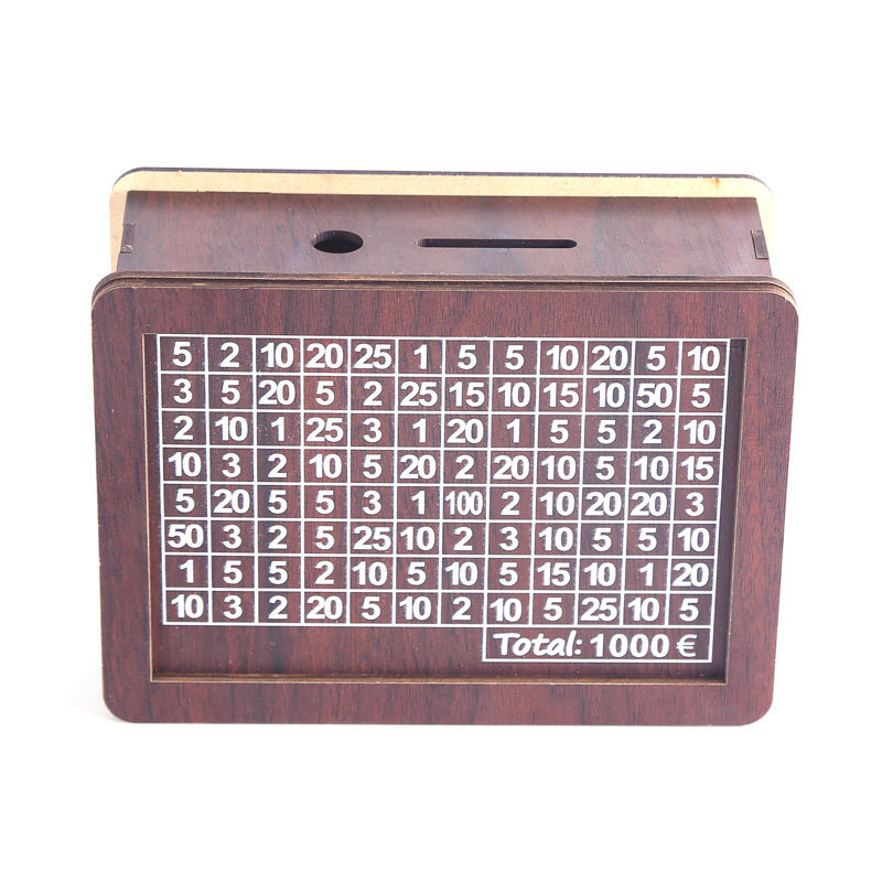 国境を越えた爆金Money Box with Counter木製貯金箱小銭貯金箱木製工芸品|undefined