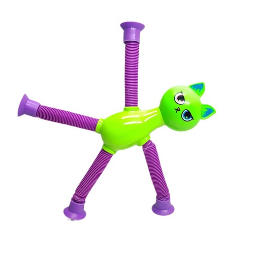 Cross-border sucker giraffe ever-changing cartoon telescopic children's educational ever-changing robot stretch tube decompression toy