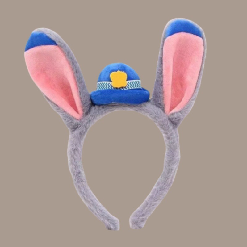 疯狂动物城兔子警官表演派队发箍兔耳朵表演发卡游乐园拍照头饰女