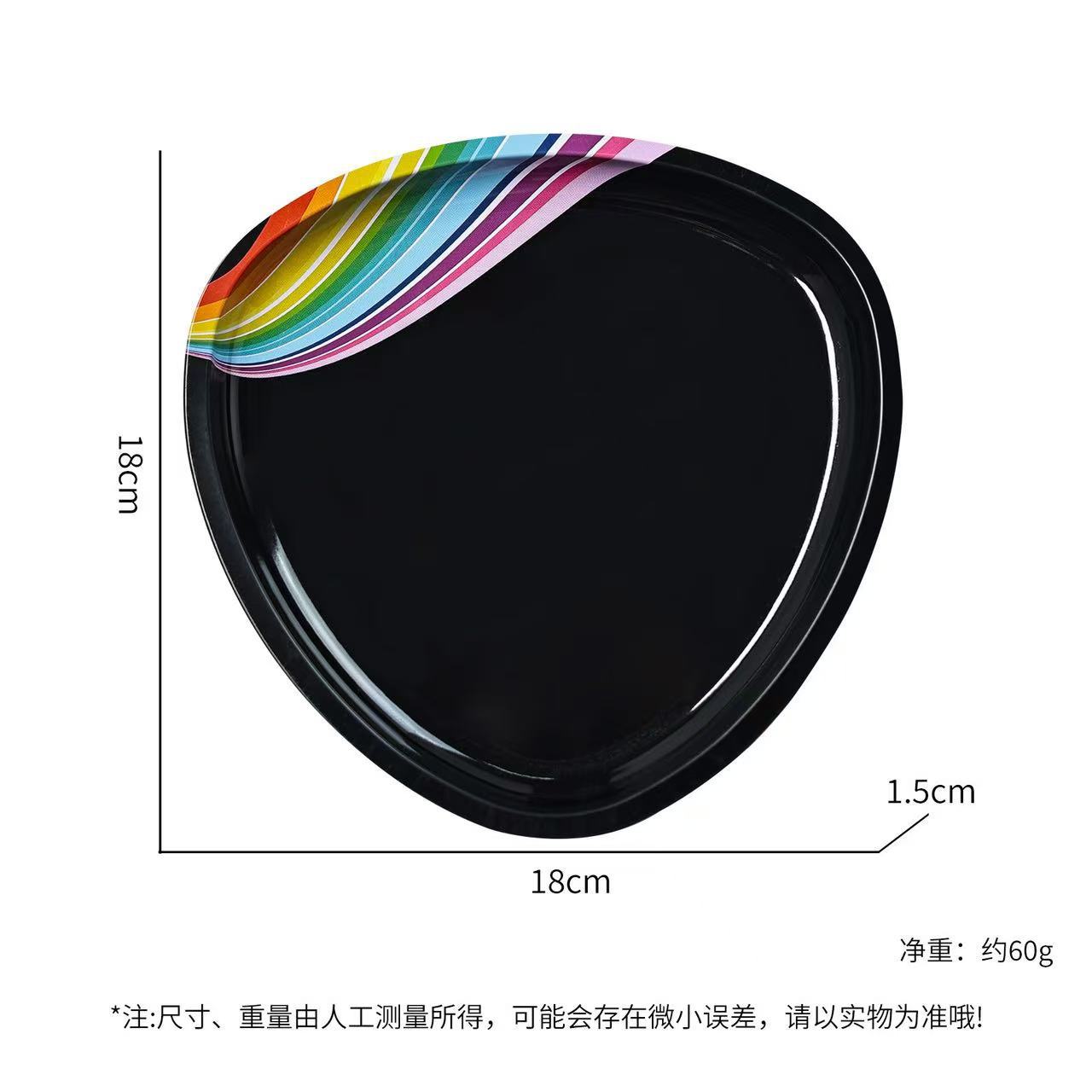 Herramientas de manicura bandeja de joyería de acero inoxidable bandeja de fondo plano joyería multipropósito bandeja triangular de metal en stock