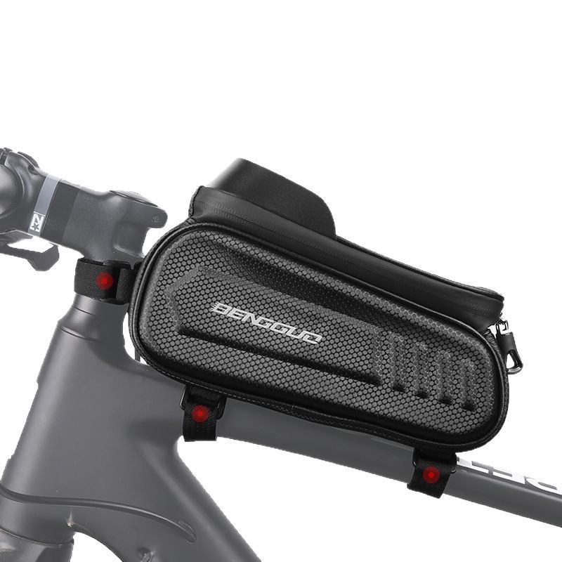 Bicicleta cáscara dura viga frontal bolsa de bicicleta de montaña pantalla táctil tubo superior teléfono móvil sillín impermeable fruta saltando equipo de equitación