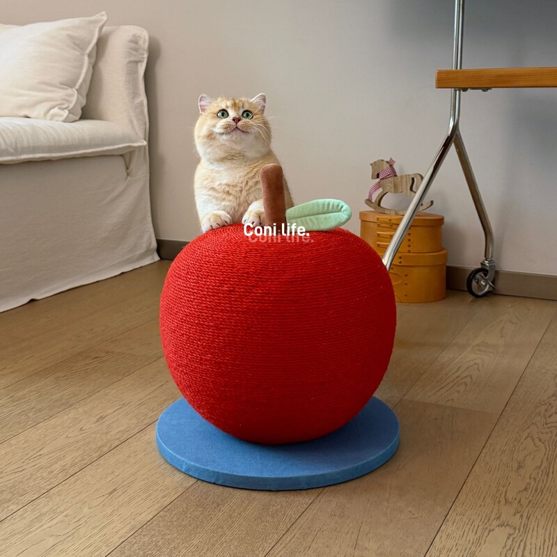 Big Apple Cat Scratching Board, Durable and Non-Shedding, Sisal Vertical Cat Climbing Frame, Scratching Post, Claw Sharpening Toy