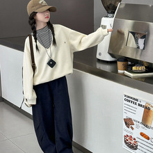 女童套装2025新款初中生女孩冬款假两件上衣女大童秋装卫衣套装潮