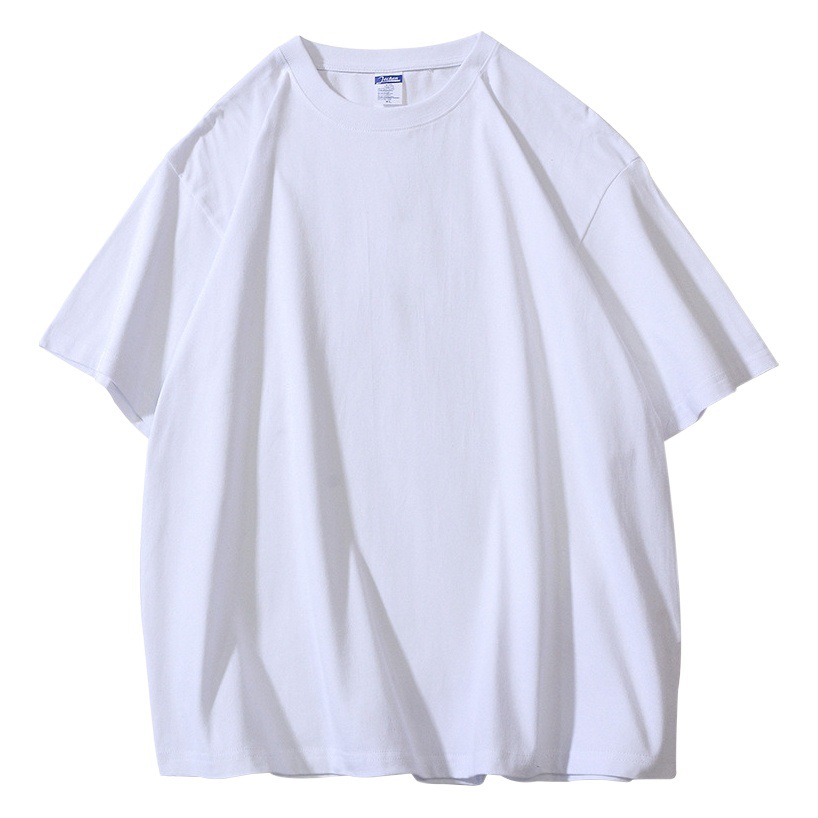 240g algodón peinado de algodón pesado de manga corta camiseta de los hombres y las mujeres de color sólido básico blanco camiseta de fondo camisa de verano de la moda de media manga