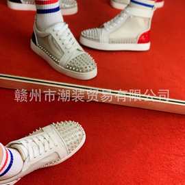 cl andgz男鞋透明pvc银铆钉低帮红底鞋女鞋情侣板鞋休闲大码鞋