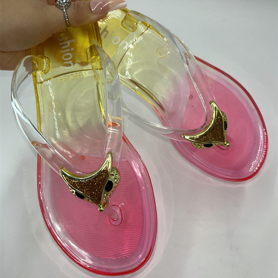 Sandali infradito da donna alla moda con cristalli, taglie forti, scarpe da spiaggia_voghion.com