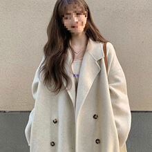 时尚潮流派毛呢外套女秋冬2025新款韩版宽松中长款过膝呢子大衣