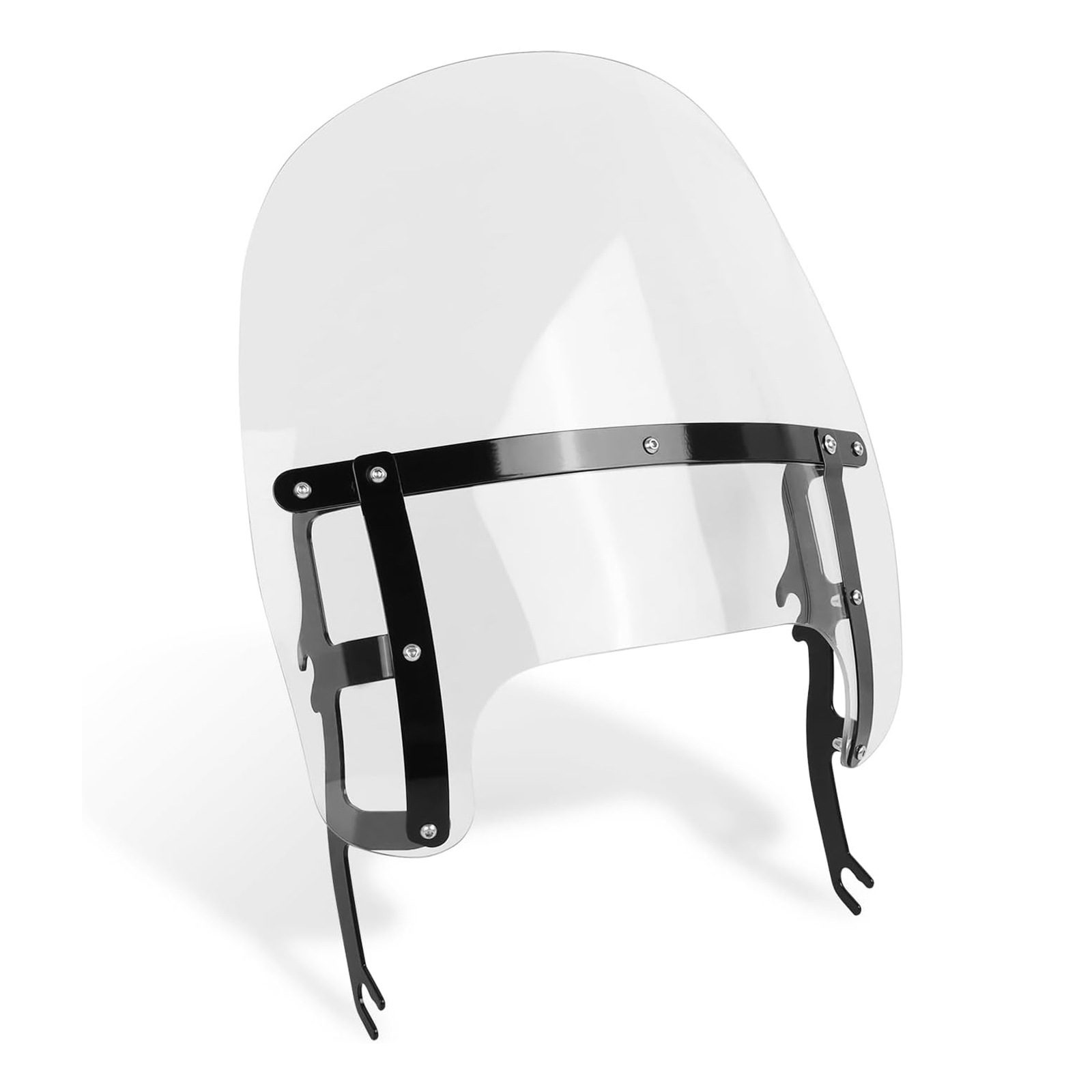 Suitable for the New Harley Fat Boy Modified Quick-Release Front Windshield, Transparent Glass with 5mm Thickness, Front Windscreen for 2018-2026 Models