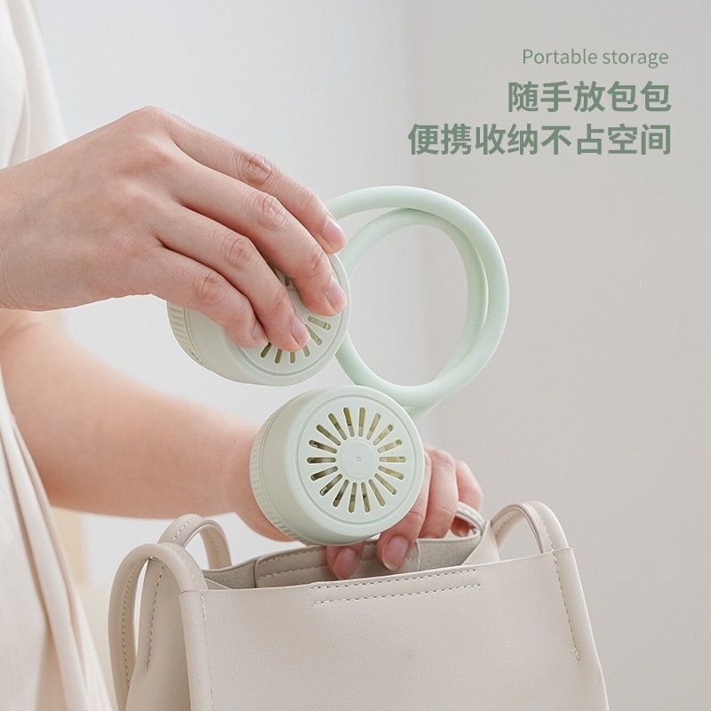 Ventilador de cuello giratorio transfronterizo silencioso deportes al aire libre pequeño ventilador USB mini ventilador eléctrico portátil de cuello pequeño