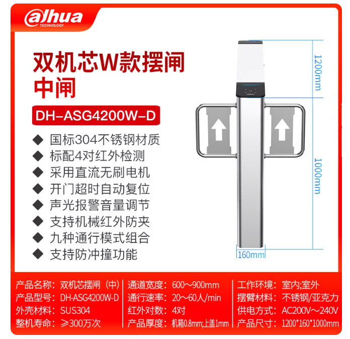 El canal del Banco Popular de China oscila la puerta del edificio de oficinas tarjeta de identificación facial de tarjeta de deslizamiento de puerta de inducción automática de control de acceso 4200W