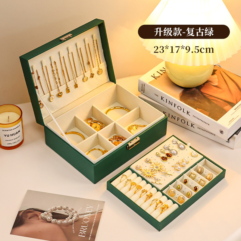 卸売ジュエリーボックス、イヤリング、イヤリング、ネックレス、リング、高級で絶妙な大容量のゴールドジュエリー、ハンドジュエリー収集|undefined