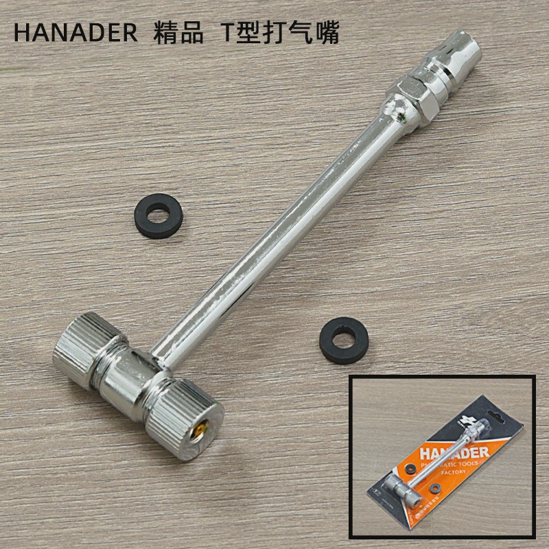 Neumático de coche, boquilla de aire, manguera, boquilla de inflable de doble cabezal, motocicleta, bicicleta, bicicleta, camión, palanca de aire de manivela