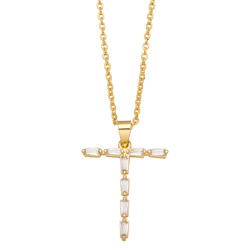 Fashion Letter Copper Inlay Zircon Pendant Necklace 1 Piece