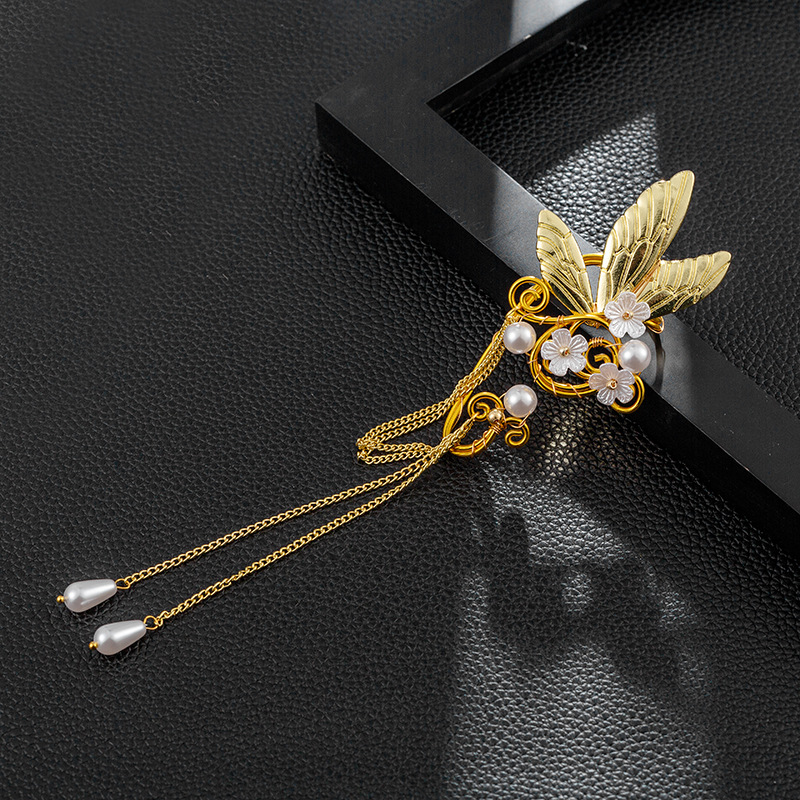 Comercio exterior popular en stock alas de mariposa largos pendientes de borla estilo antiguo clip de oreja amazon elf pendientes para mujeres