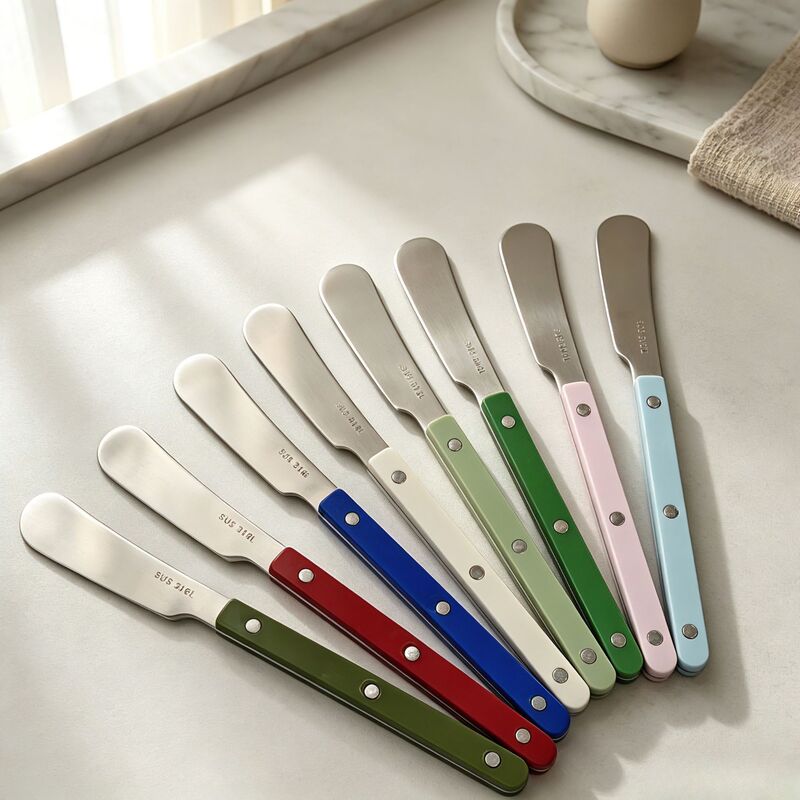 Korean-style Instagram aesthetic 316 stainless steel butter knife, colorful dopamine butter knife, toast, jam, and cheese spreader Korean-style Instagram aesthetic 316 stainless steel butter knife, colorful dopamine butter knife, toast, jam, and cheese spreader