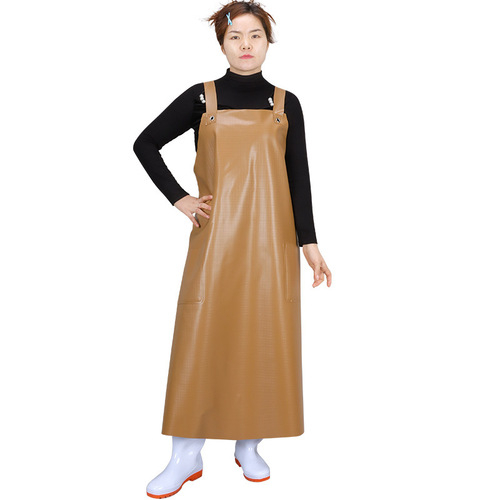 Nylon Waterproof Extended Length Apron Kitchen Oil Proof Waist Guard Fish Processing Work Protective Stain Resistant Outer Wear Cover-up