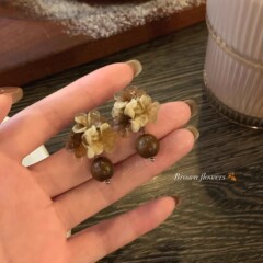 复古美拉德晕染花朵耳环女轻奢小众高级感气质耳钉独特漂亮耳饰