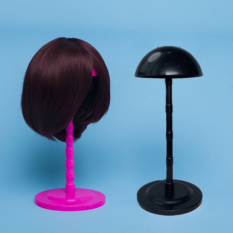 Peluca soporte modelo CAP soporte seta soporte de plástico soporte portátil de almacenamiento y colocación de reemplazo de cabello bloque de soporte de cabello falso asiento