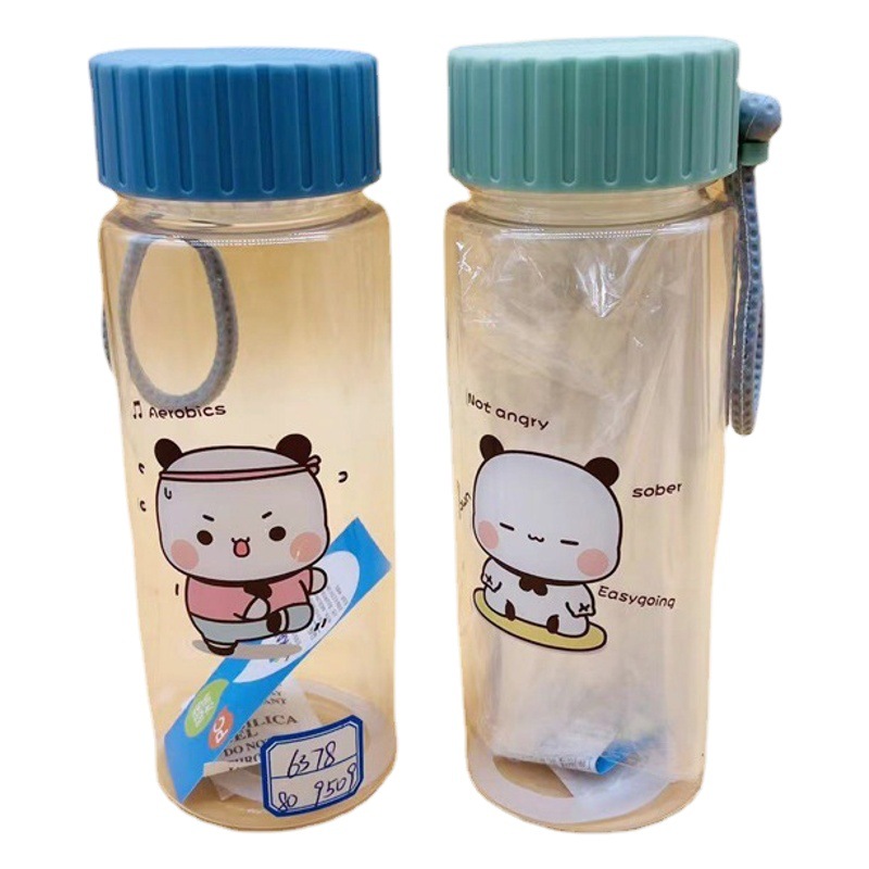 Futong taza de plástico para el hogar taza de agua para estudiantes taza de mano femenina taza de té lindo de dibujos animados de Corea taza de beber al por mayor