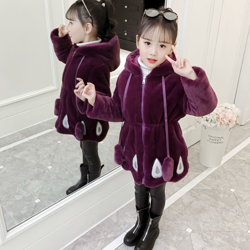 Abrigo para niñas 2024 nuevo estilo coreano chaqueta acolchada gruesa chaqueta acolchada de algodón para niñas, abrigo de invierno para niños grandes, piel sintética