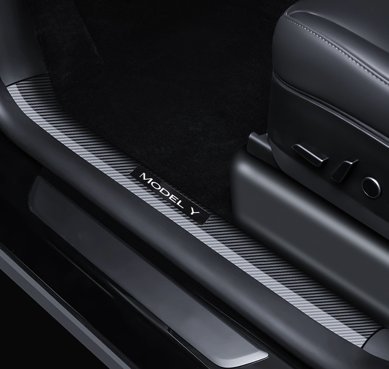 Suitable for Tesla Model Y/3 Carbon Fiber Rear Door Sill Strip Upgraded Version Anti-Kick Seat Protection Corner Accessories