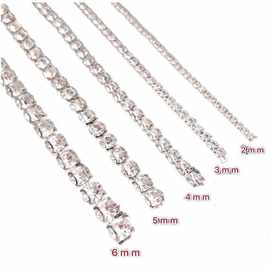 链条闪水钻爪链银底水钻链密链发饰衣服配饰材料亚马逊