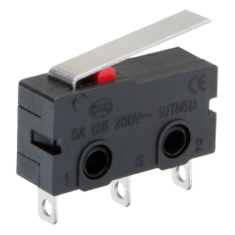 Микропереключатель KW12-B с прямой ручкой трехножка 5A 250VAC Малый ограничитель хода 19.8*10.2