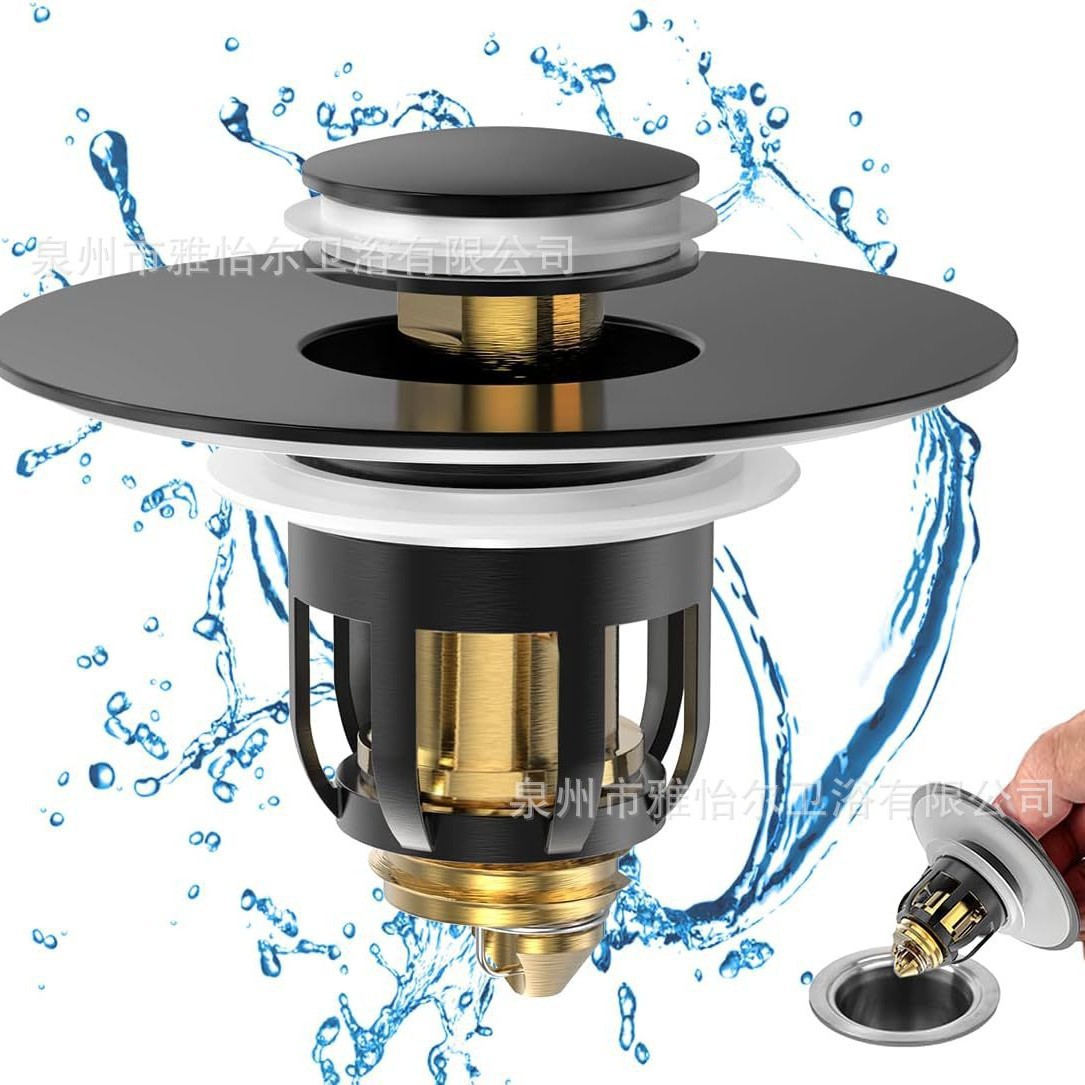 Todo el cobre lavabo tapón de fuga lavabo lavabo drenaje núcleo de rebote universal antiolor artefacto tapón de fuga piscina