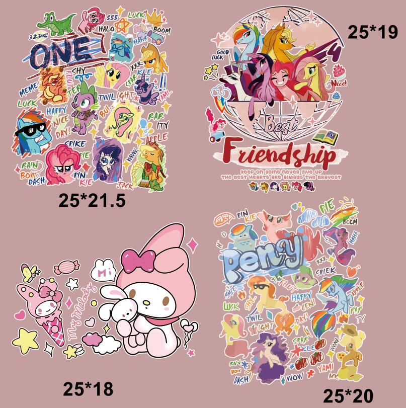 新款2024女装小马宝莉热转印烫画贴热转T恤服装印烫画印花图熨斗