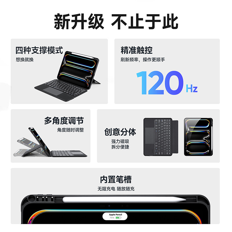 Aplicable para iPad Air11 cubierta de teclado plano iPad 10.2 alemán francés ruso separación magnética teclado externo