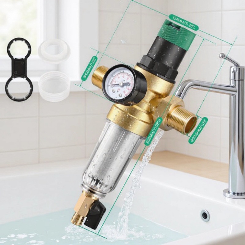 Factory Direct Sales Large Flow All-Copper Pre-Filter Water Purifier Household Tap Water Pressure Reducing Valve Water Heater