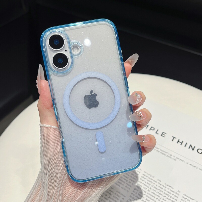 适用iphone17Promax手机壳星耀闪粉苹果17Magnetic磁吸壳金属按键|undefined