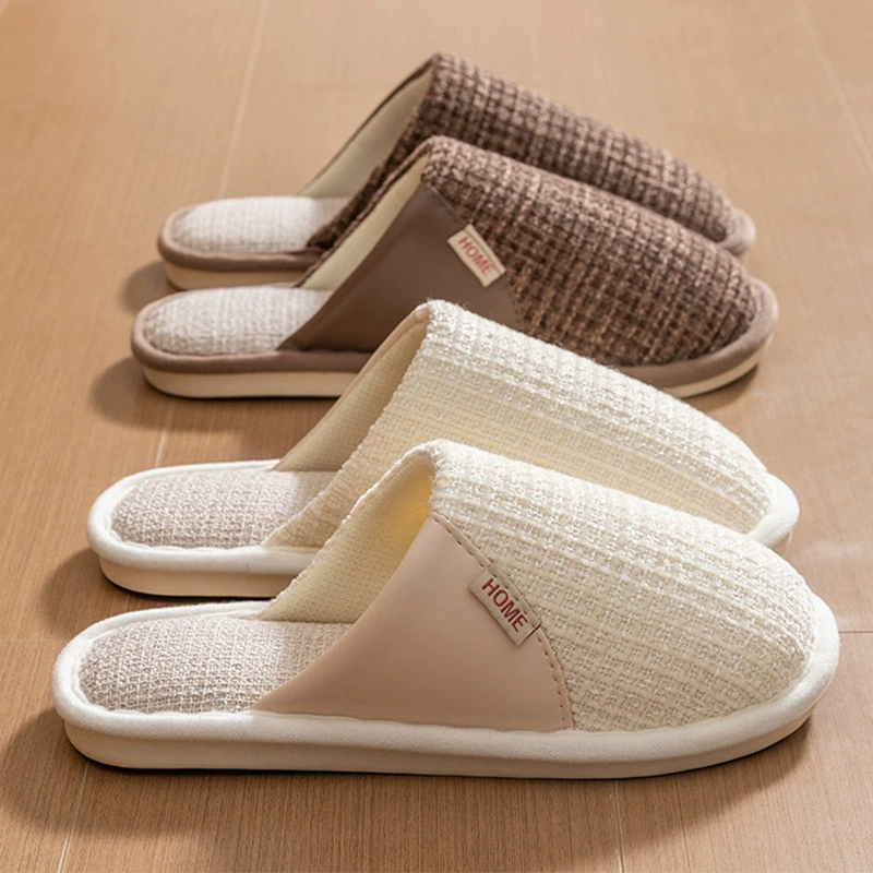 Хлопковые тапочки для женщин, весна, осень и зима, для домашнего использования, нескользящие, для пар, теплые зимние плюшевые тапочки для мужчин.