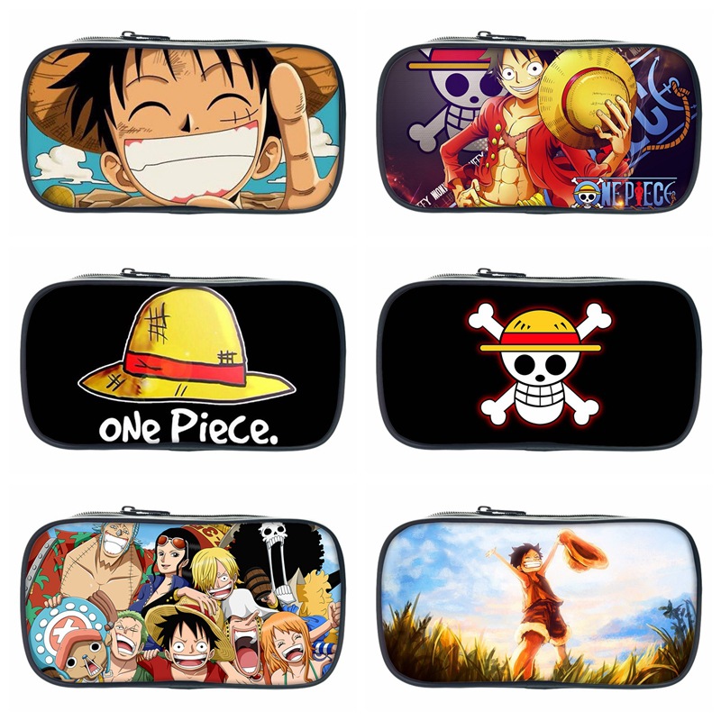 海贼王隔层笔袋ONE PIECE文具盒自定义笔袋中小学生个性文具袋DIY